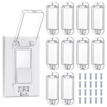 10 PCS Light Guard Cover Proof Wall Light Cover Guard for Rocker Protects Lights or Circuits Transparent