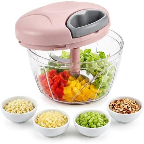 Manual Food Processor, Hand Pull Vegetable and Herb Chopperfor Quick Prep for Ginger Fruits Garlic Nuts Onion B