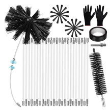 Chimney Brush Kit Dryer Vent Lint Removal,Fireplace Flue Sweeping,Sewage Pipe Hood Scrubbing,Reaches Deep Areas Safely