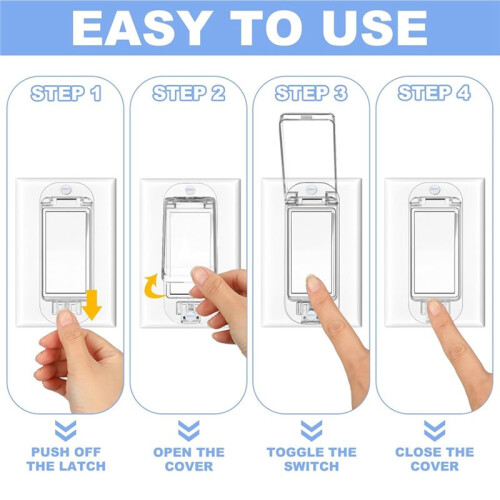 Lot de 10 Cache-Interrupteurs Muraux de Protection pour Interrupteurs à Bascule, Protège les Lampes et les Circuits (Blanc) 1