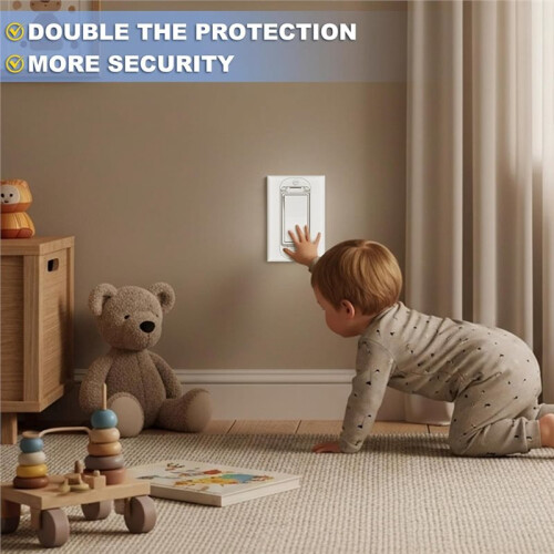 Lot de 10 Cache-Interrupteurs Muraux de Protection pour Interrupteurs à Bascule, Protège les Lampes et les Circuits (Blanc) 2