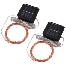 2 Pcs Solar Teeny Tiny Lights,Starry String Light for Garden Fairy,Tree,Railing,Arbor,Fence,32 Feet Warm White