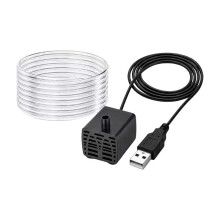Water Circulation Pump USB Aquarium Fish Tank Filtration Pump Pet Fountain Submersible Adjustable 5V +Water Pipe