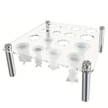 16-Hole Clear Acrylic Chess Piece Holder Stand - Detachable Organizer for Chess Sets, Tabletop Storage & Display A