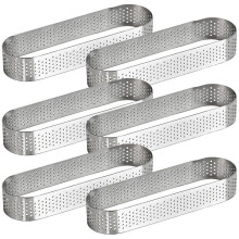 6PCS Perforated Tart Rings -Stainless Steel Tart Molds for Professional Pastry Cake Molds Tart Rings Baking Molds