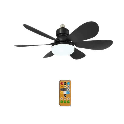 Ceiling Fan with Light E27 52CM Fan Light with Remote Control Super Quiet Socket Ceiling Fan for Home Lighting