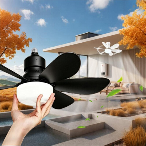 Ceiling Fan with Light E27 52CM Fan Light with Remote Control Super Quiet Socket Ceiling Fan for Home Lighting 1