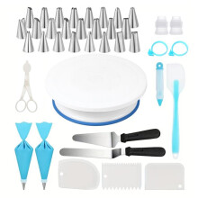 39pcs Cake Decorating Tool Kit -Non-Slip Turntable for Beginners DIY Cream Cookies Cake Making Bake Tools