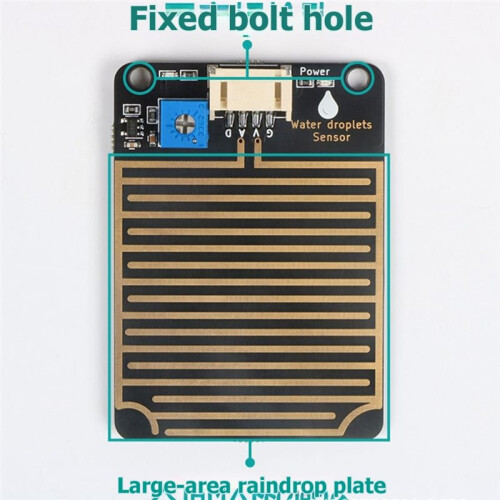 Digital för Analog Regndroppssensormodul Detekterar Regndroppsstorlek PH2.0 för  ESP32 Microbit för Raspberry Pi 1