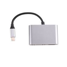 Acoplador Multipuerto USB-C 4 en 1, Base Adaptadora USB C A Compatible con VGA Tipo-C, Adaptador Multipuerto AV Digital