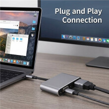 4-in-1 USB-C Hub Multiport Adapter Dock USB C Naar -Compatibele VGA Type-C Digitale AV Multiport Adapter