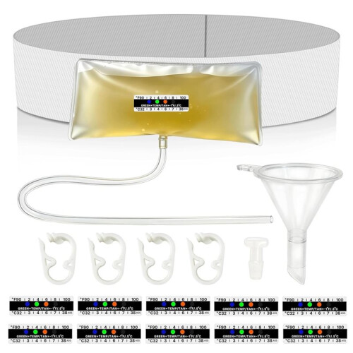 Urine Test Complete Kit, 2 to 4 Oz Concealed Sample Bag with Adjustable Belt, Temperature Strips & Funnel, Reusable