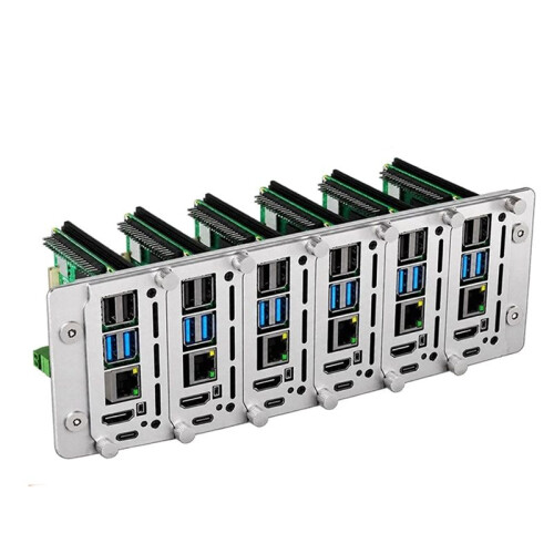 PiRack-M6F Multi-Node Server Cluster Kit 2U Rack Mount Kit for Raspberry Pi 4/5 Multi-Node Server Cluster 2