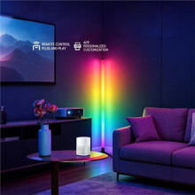 120CM LED RGB Floor Lamp Bar Sound Pickup Ambient Light Corner Wall Light for Bedroom E-Sports Room Live Atmosphere Lamp