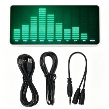 Music Spectrum LED Pickup Rhythm Analyzer Audio + Microphone Dual Input Type-C Power Audio Level Indicator B