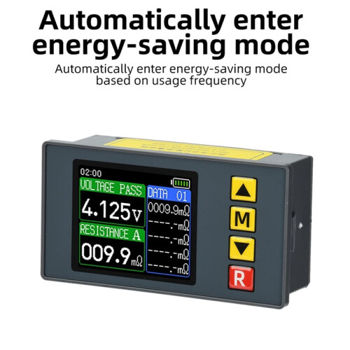 TS607 DC5V High-Precision Internal Resistance Tester, 1.77" TFT Color AC 4-Wire Method Lithium Battery Voltmeter 2