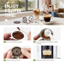Wiederverwendbare Kaffeekapseln Aus Edelstahl für Vertuo, Nachfüllbare Kaffeekapsel, Kompatibel mit für Vertuo