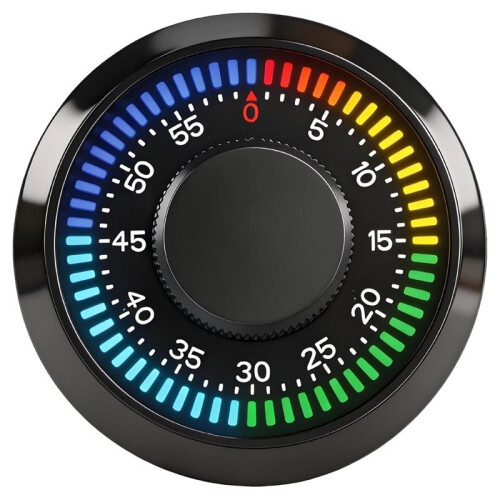 Rechargeable Magnetic Rotating Visual Timer, LED Color Light Countdown Timer, 1-60 Minutes Rotation  Manager