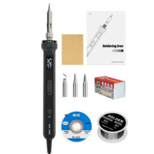 100W Digital Electric Soldering Iron Kit Temp Adjustable Welding Tool with Ceramic Heater & Tips for Rework A EU Plug