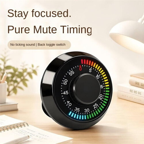 Rechargeable Magnetic Rotating Visual Timer, LED Color Light Countdown Timer, 1-60 Minutes Rotation  Manager 2