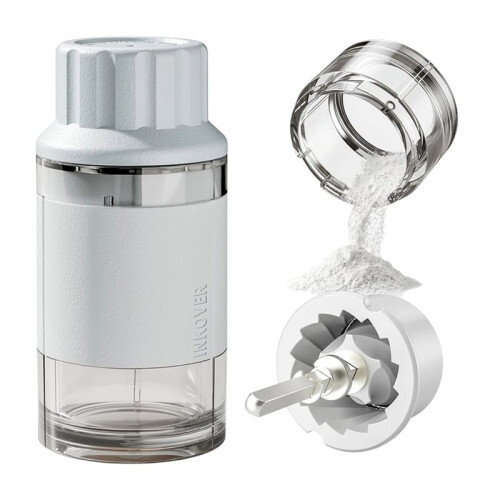 Ceramic Core Small Pill Crusher Fine Powder,Manual Pill Grinder for Elderly & Pets, for Arthritic Hands EU Plug