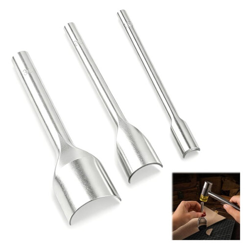 3PCS Leather Corner Punch Tool, 10/20/30mm Half Round Cutter Leather Tool for Clean Curved Edges 1