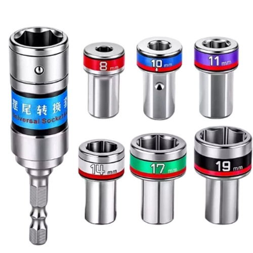 Universal Joint Swivel Socket Adapter Hex Socket Extension Bar Quick Release Converter Tool for Power Drill Screwdriver