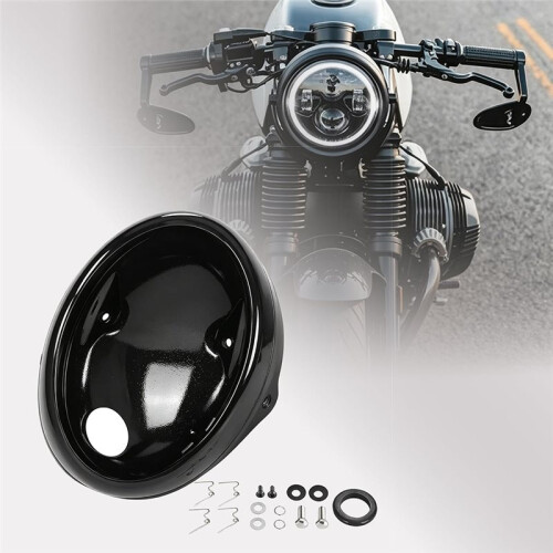 Carcaça Do Farol de 7 Polegadas para Motocicleta para  V-Star 650 Classic com Ferragens. Oculta A Fiação e Protege As Luzes. 2