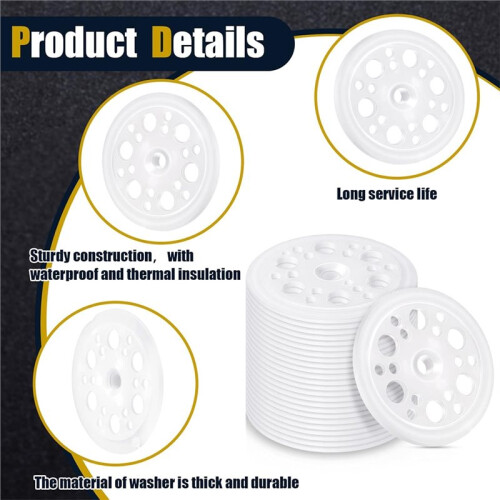 Arruelas de Plástico de 45 mm (1,77 Polegadas) para Fixação e Amarração de Painéis de Isolamento de Espuma Rígida - 500 Unidades 2