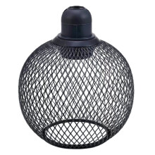 Abat-Jour en Fil de Fer Ajouré, Cage Décorative pour Suspension, Luminaire D'Intérieur, Noir
