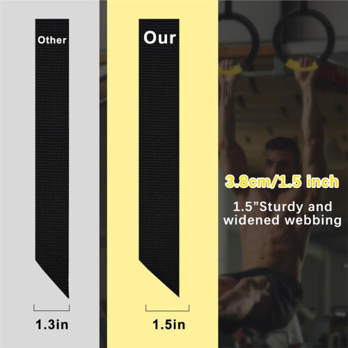 Gymnastics Rings Set with Adjustable Straps for Home and Gym Strength Training 2