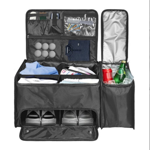 Organizer for Car Trunk with Cooler, Ventilated Shoe Compartment, 2-Layer Storage Bag  Accessories 1