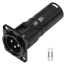 3pin XLR Male to XLR Male Panel Mount Adaptor Chassis Lock Socket Connector for D Panel Mounting