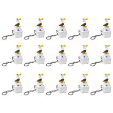 15PCS for Seagull Button Keychain Rechargeable Sound Button Keyboard Clicker Fidget Toy Stress Reducer Noise Maker Gift