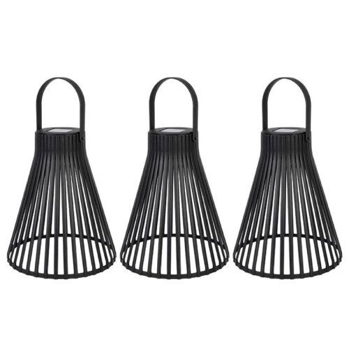 Solar Garden Lantern, Decorative Outdoor Post Light with Scenic Effect, Automatic -, IP44 Waterproof Black