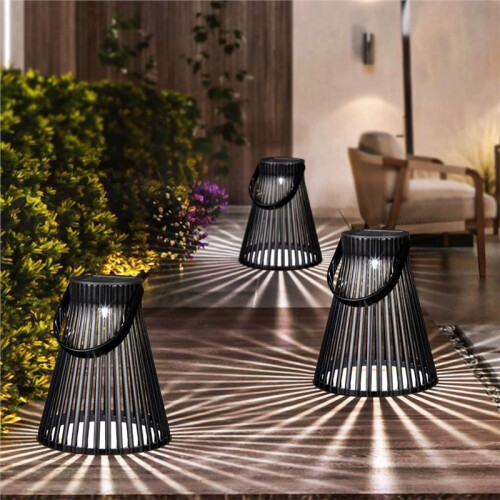 Solar Garden Lantern, Decorative Outdoor Post Light with Scenic Effect, Automatic -, IP44 Waterproof Orange 1