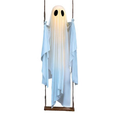 Dekoracje Halloweenowe na Zewnątrz, Wiszący Duch Huśtawka, Dekoracje Halloweenowe z Lampkami, Strasznie Urocze Dekoracje Duchów