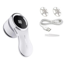 Lint Remover Home USB Charging Hair Lint Trimmer Portable Electric Clothes Sweater Lint Machine with 2 Blade White