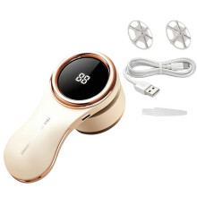 Lint Remover Home USB Charging Hair Lint Trimmer Portable Electric Clothes Sweater Lint Machine with 2 Blade Beige