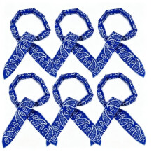 6 Pack Kylhalsdukar Nackkylare Isbandanas Scarf för Varmt Väder Ultra Löpning Promenad Ridning Kvinnor Män Blå