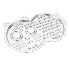 Stainless Steel Lick Mat for Dogs Cats,Large Pet-Shaped Slow Feeder Pad,Chew-Proof,Non-Slip Licking Mat for Slow Eating