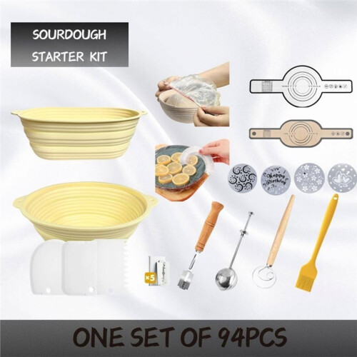 Sourdough Bread Baking Set - Complete Bread-Making Tool Kit,Proofing Basket Tool Set for Bread Enthusiasts 1
