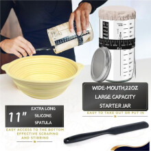 Sourdough Bread Baking Set - Complete Bread-Making Tool Kit,Proofing Basket Tool Set for Bread Enthusiasts