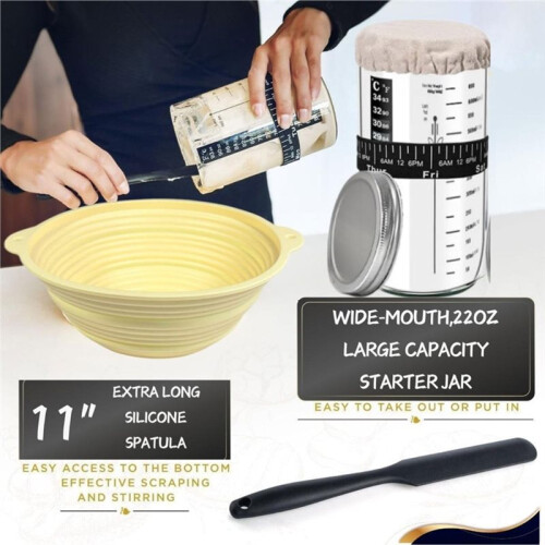 Sourdough Bread Baking Set - Complete Bread-Making Tool Kit,Proofing Basket Tool Set for Bread Enthusiasts