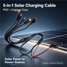 5 in 1 Solar Connector to for XT60 /DC5521/7909/8020 Solar Panel Extension Cable Splitter Power Cord for Power Storage