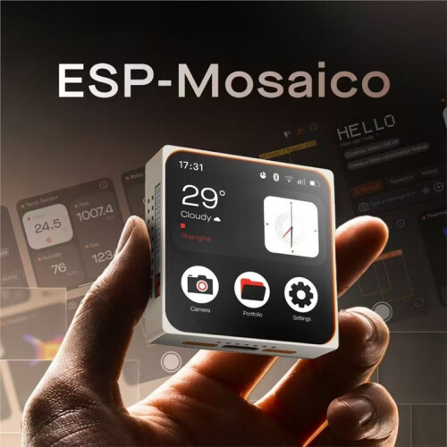 ESP-Mosaico A Modular Development Board Designed for AI Development 480x480 OLED Touchscreen with Built-in ESP32-S31 1