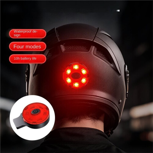 USB Rechargeable LED Helmet Tail Light High Brightness Flashing Warning Light Installation Tools Light for Night Riding 1