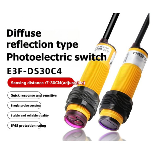 E3F-DS30C4 Proximity  Photoelectric Sensor Connector NPN DC6-36V 30cm Detection Range Adjustable 2