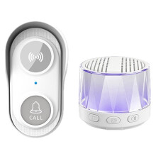 Universal Wireless Doorbell, Illuminated, Silent, Colorful Doorbell, Elderly Call Button, High-Volume Doorbell EU Plug