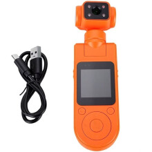 Pocket Action Camera 360 Rotatable Lens 120 Wide Angle Night Vision Video for Sport Vlog Meeting Orange
